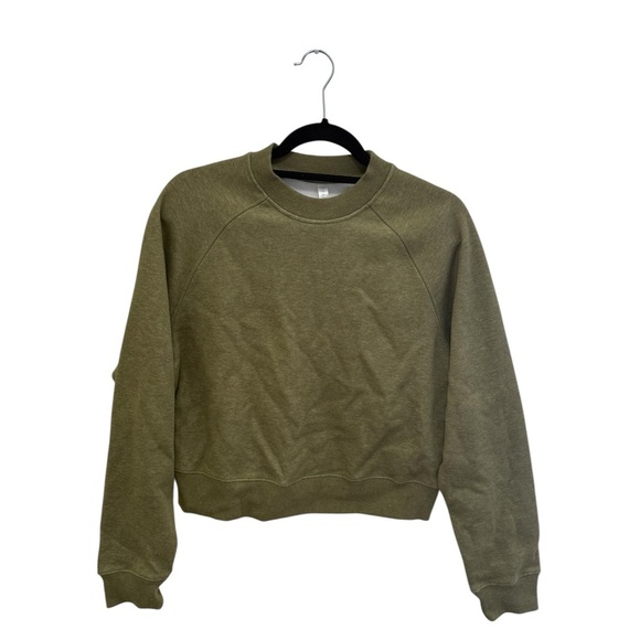 Fabletics Cozy Fleece Olive Crew Neck Sweater - Picture 1 of 6